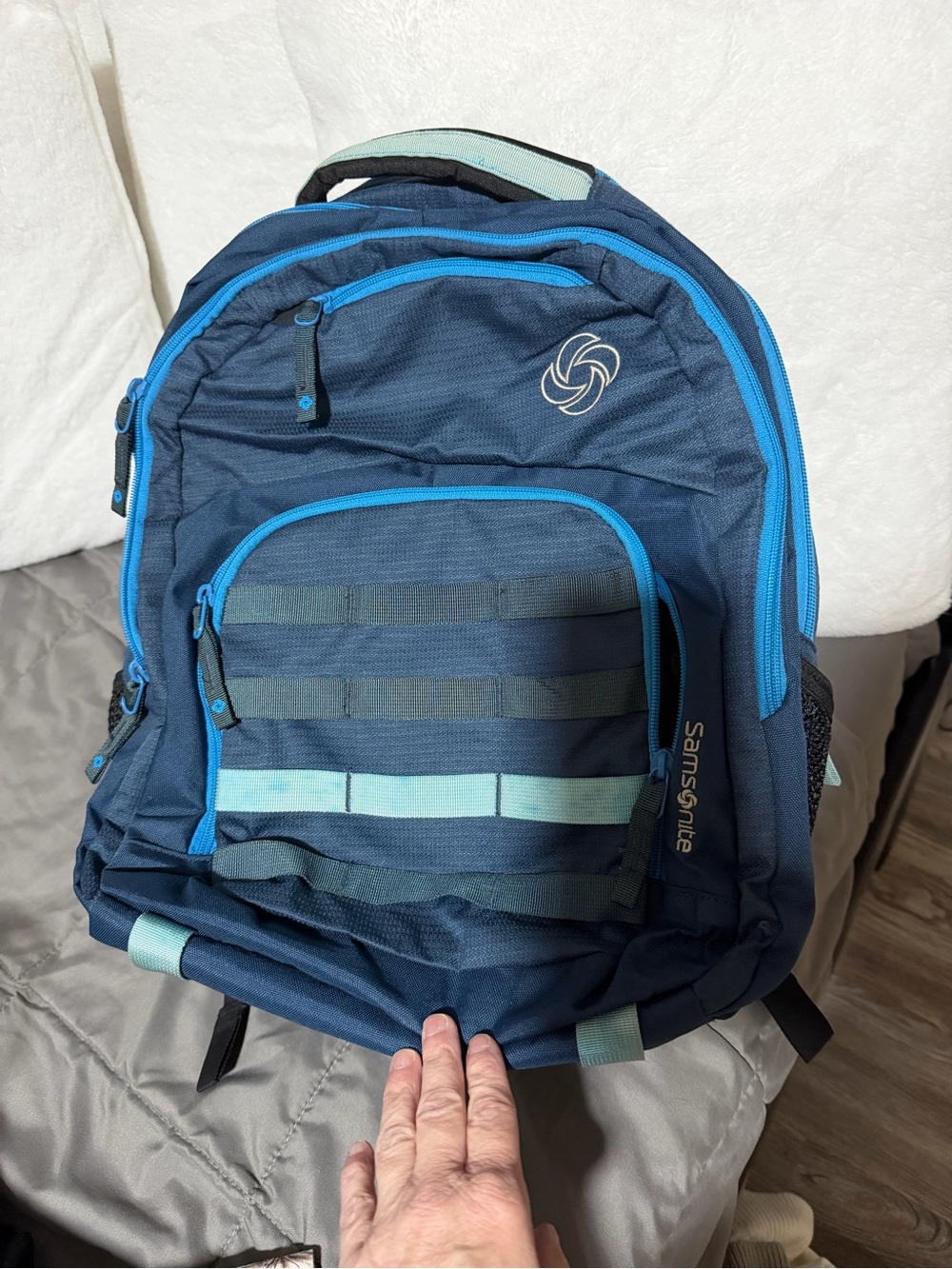 Samsonite Navy Backpack with Light Blue Trim